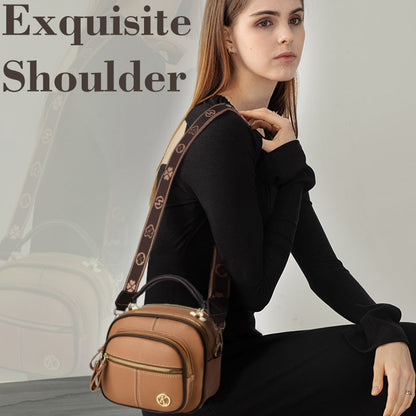 Sac multi-compartiments en cuir de PU avec bandoulière ajustable